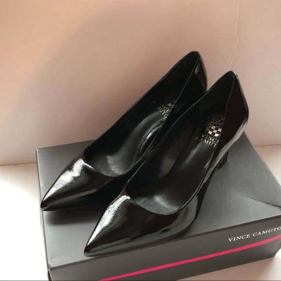Vince Camuto Shoes - Vince Camuto Retsie Patent Black Leather Pumps